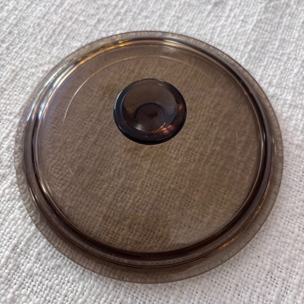 Pyrex Visions Amber Brown Glass Replacement Lid P-81-C Round Cover